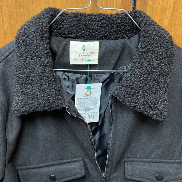 Top Gun Sherpa Collar Zip Up Wool Like Jacket - Picture 2 of 3